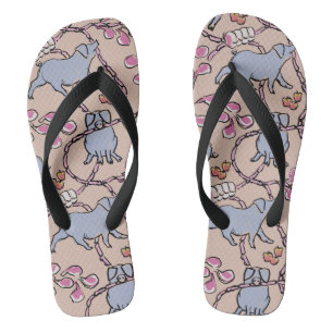 Hilarious pattern Chinese Pig Year Old Pink Men FF Thongs