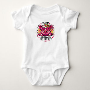 Hilarious Pig Quote Baby Bodysuit