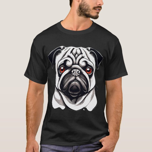 Hilarious Pug Dog Character 2 T-Shirt (Front)