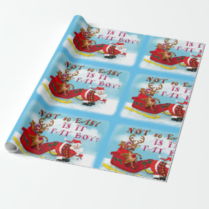 Hilarious Santa Cartoon gift wrap.  Wrapping Paper