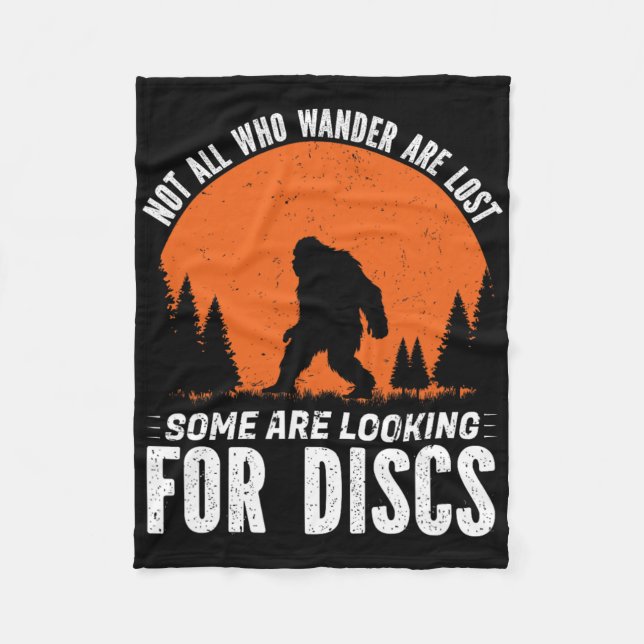Hilarious Sasquatch Disc Golf Player Funny Graphic Fleece Blanket (Front)