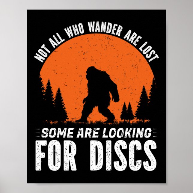 Hilarious Sasquatch Disc Golf Player Funny Graphic Poster (Front)