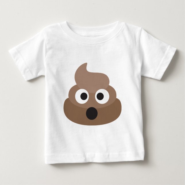 Hilarious shocked Emoji Poop Baby T-Shirt (Front)