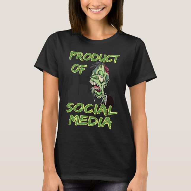 Hilarious Social Media Programming Zombie Meme T-Shirt (Front)