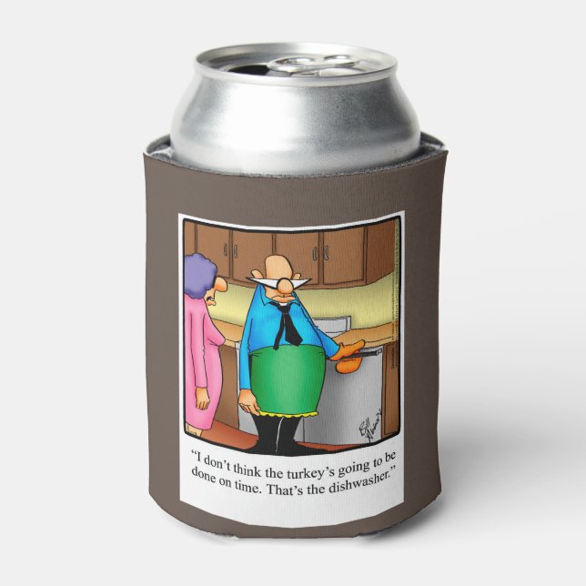 Hilarious Thanksgiving Humour Can Cooler Gift (Can Front)