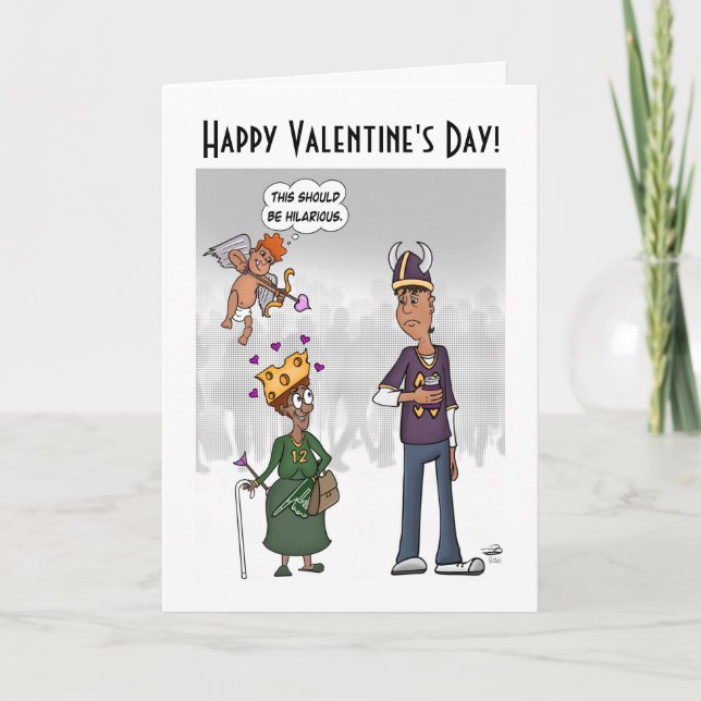 Hilarious Valentine's Day Folded Greeting Card (Front)
