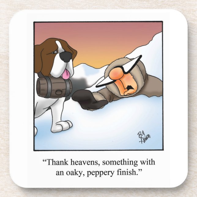 Hilarious Wine Humour Coaster Gift (Front)