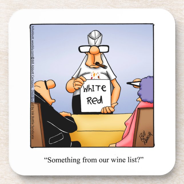 Hilarious Wine Humour Coaster Set (Front)