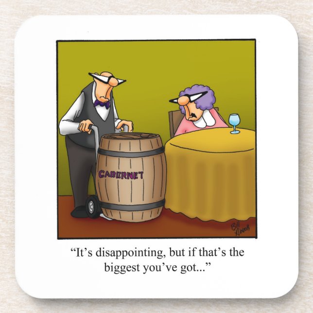 Hilarious Wine Humour Coaster Set (Front)