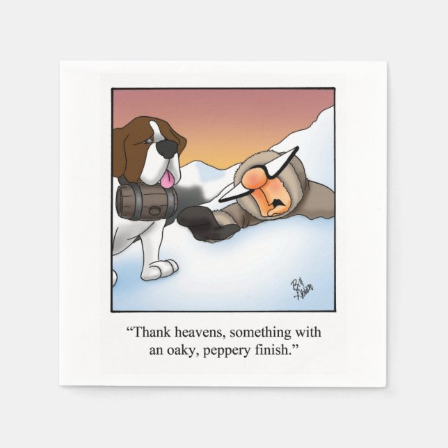 Hilarious Wine Humour Cocktail Napkins (Front)