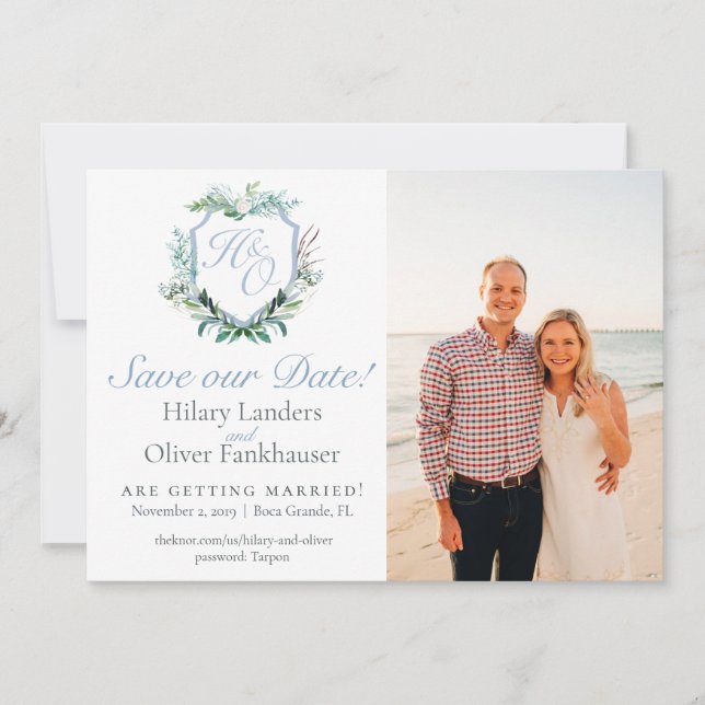 Hilary and Oliver Save the Date Invitation (Front)