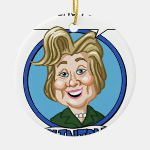 Hilary Clinton Election 2016 Ceramic Tree Decoration