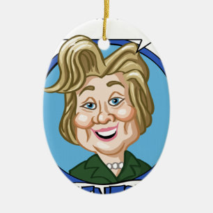 Hilary Clinton Election 2016 Ceramic Tree Decoration