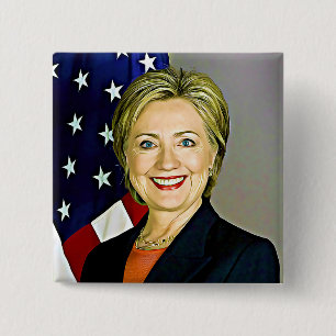 Hilary Clinton Memorabilia Digital Art Button