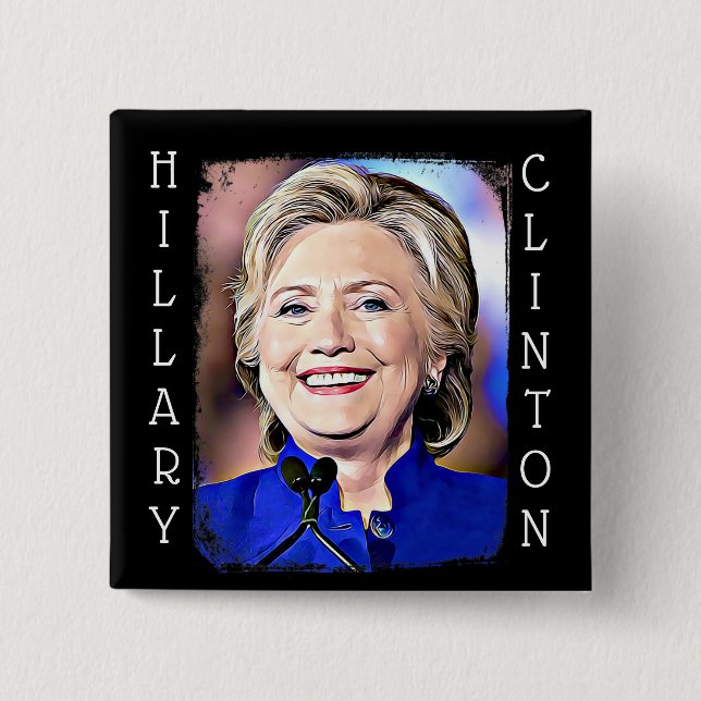 Hilary Clinton Memorabilia  Digital Art Button (Front)