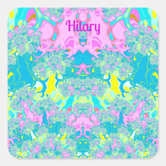 HILARY ~ PASTEL PERFECTION ~ SQUARE STICKER (Front)