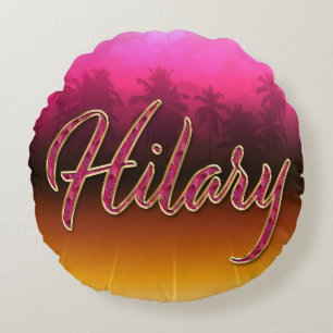 Hilary Vorname Name golden pink Kissen Round Cushion