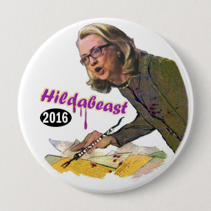 Hildabeast: Hillary Clinton 10 Cm Round Badge