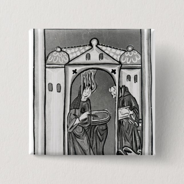 Hildegard of Bingen 15 Cm Square Badge (Front)