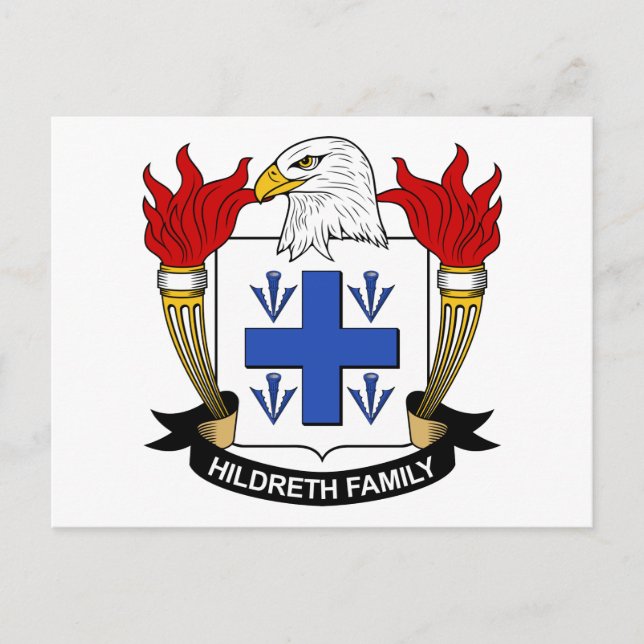 Hildreth Family Crest Postcard (Front)