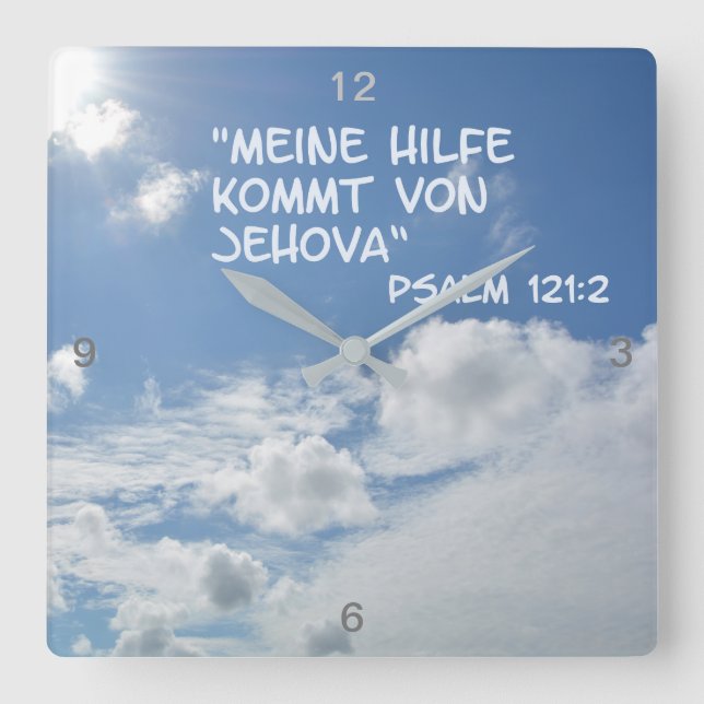 Hilfe von Jehova   . Square Wall Clock (Front)