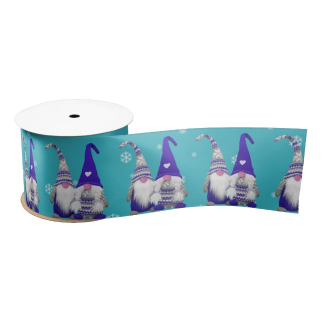 "Hilga & Hrold the Scandi Gnomes" Christmas Satin Ribbon (Spool)
