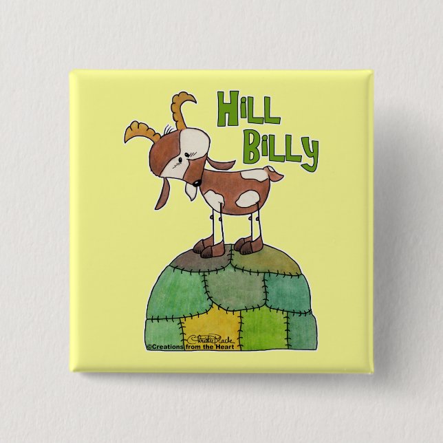 Hill Billy 15 Cm Square Badge (Front)