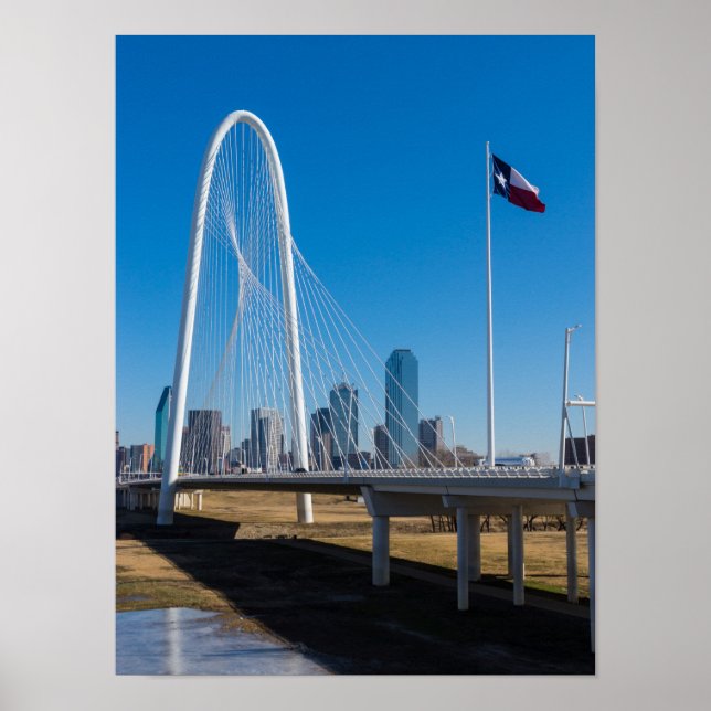 Hill Bridge And Flag Poster (Front)