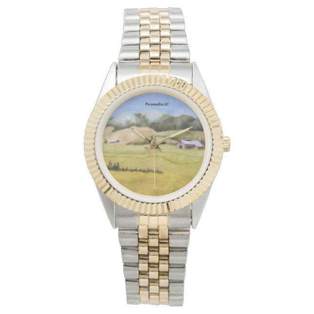 "Hill Country Farms" fields, sheds, barns, hills Watch (Front)