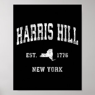 Hill New York Ny Vintage Athletic Sports Design Poster