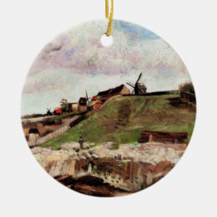 Hill of Montmartre with Quarry by Vincent van Gogh Ceramic Tree Decoration