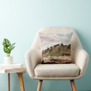 Hill of Montmartre with Quarry by Vincent van Gogh Cushion