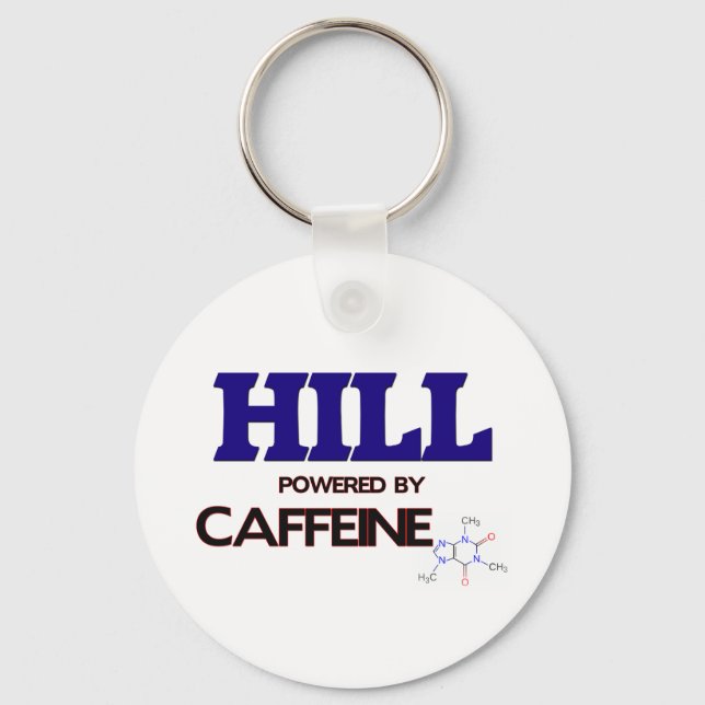 Hill powered by caffeine key ring (Front)
