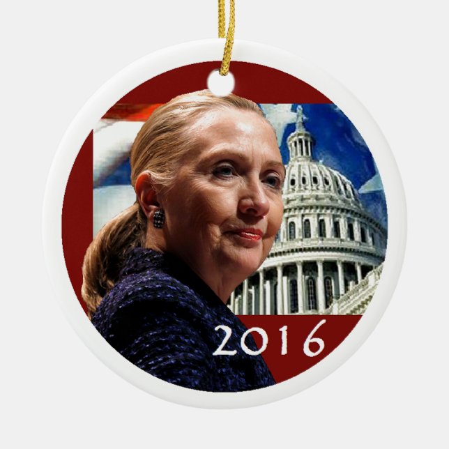 Hillary 2016 ceramic tree decoration (Front)