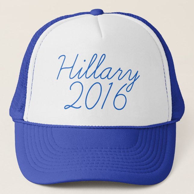 Hillary 2016 Cursive Trucker Hat (Front)
