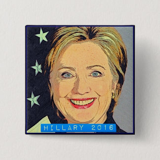 HILLARY 2016! IT'S TIME 15 CM SQUARE BADGE