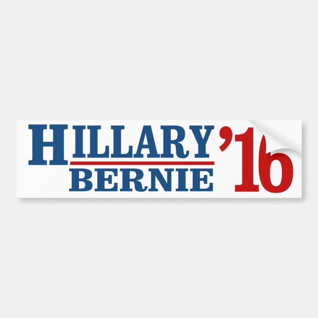 Hillary and Bernie 2016 - Liberal Humour -.png Bumper Sticker (Front)