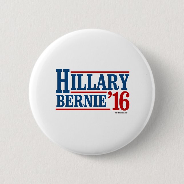 Hillary and Bernie in 2016 6 Cm Round Badge (Front)