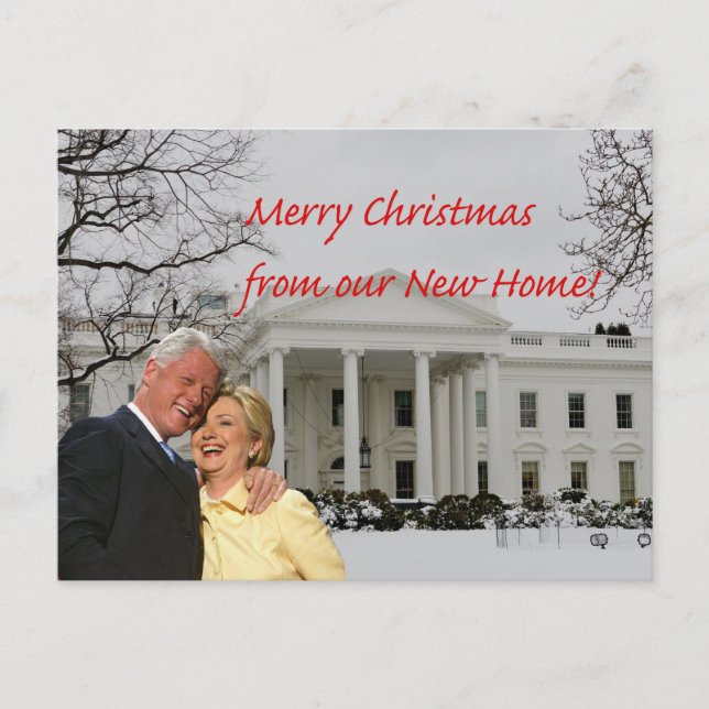 Hillary & Bill New Address Announcement Postcard (Front)