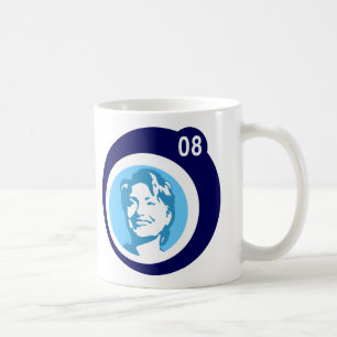 hillary clinton 08. blue bubbles. coffee mug