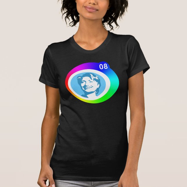 hillary clinton 08. rainbow bubbles. T-Shirt (Front)