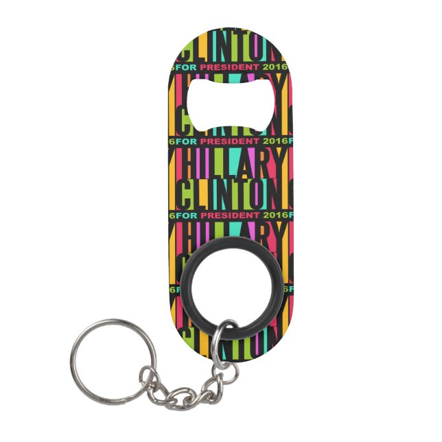 Hillary Clinton 2016 bottle opener key chain (Front)