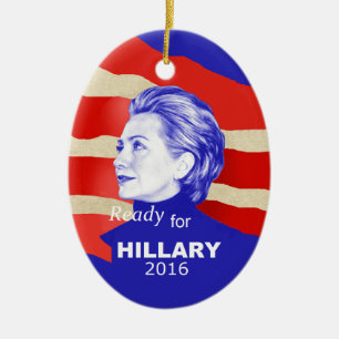 Hillary Clinton 2016 Ceramic Tree Decoration