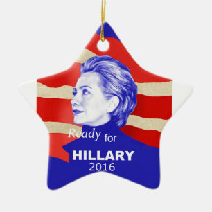 Hillary Clinton 2016 Ceramic Tree Decoration