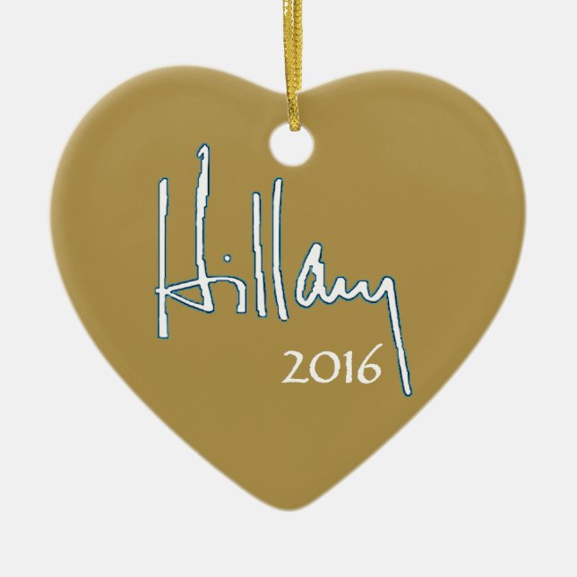 Hillary Clinton 2016 Ceramic Tree Decoration (Front)