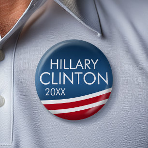 Hillary Clinton 2016 Modern Swoop Design 6 Cm Round Badge