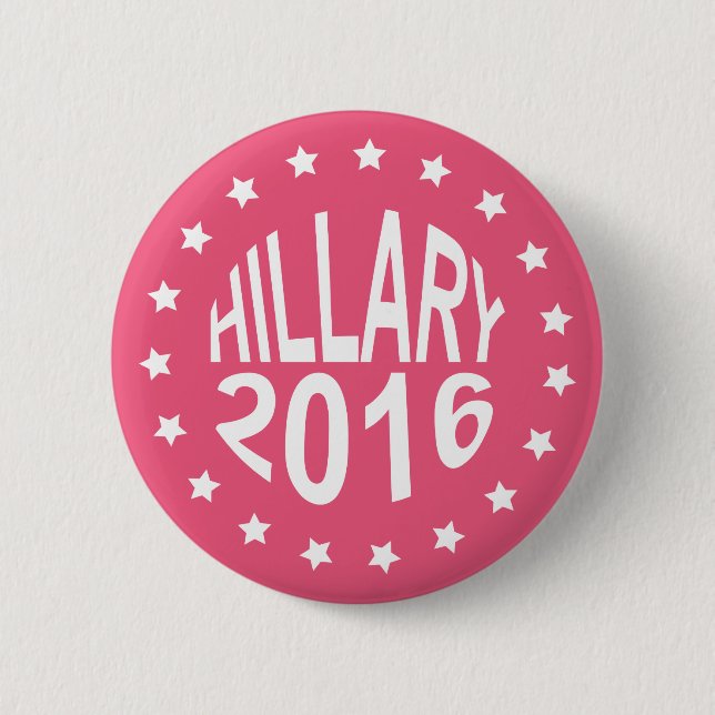Hillary Clinton 2016 Pink 2.25-inch Pinback Button (Front)