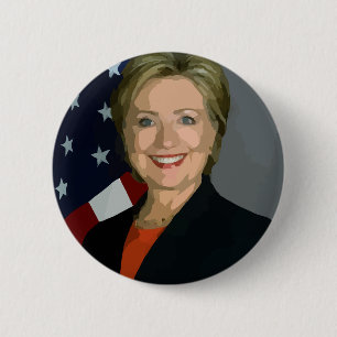 hillary clinton 6 cm round badge