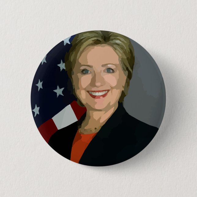 hillary clinton 6 cm round badge (Front)