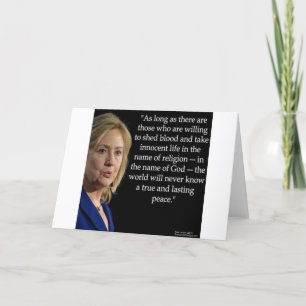 Hillary Clinton Blood Religion Quote Card